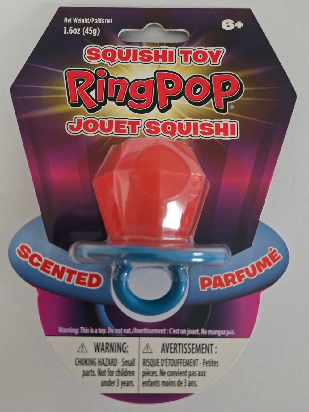 Ring Pop Squishi Toy Scented Kids Ring - Red and Blue